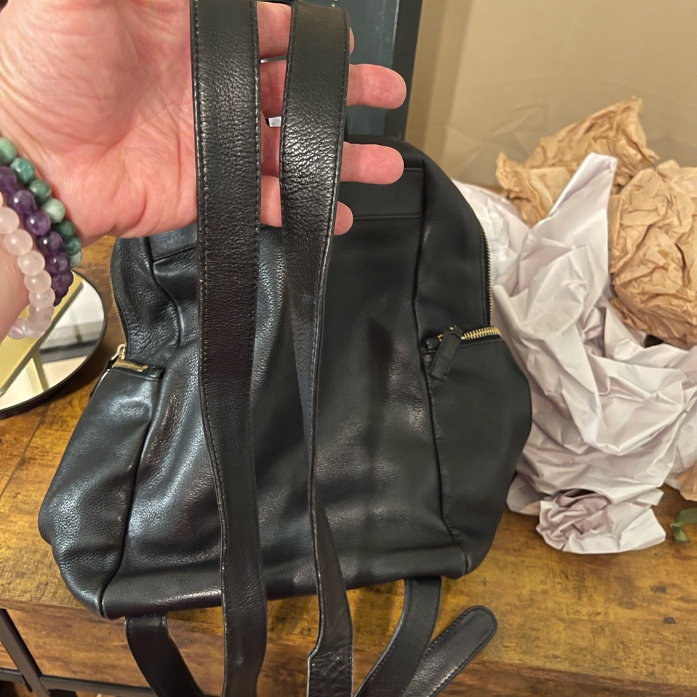 Versace Black Leather Backpack with Gold Medusa Charm. - Picture 7 of 14